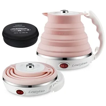 Ultrathin Upgraded Food Grade Silicone Travel Foldable Electric Kettle Boil Dry Protection Portable ...