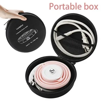 Ultrathin Upgraded Food Grade Silicone Travel Foldable Electric Kettle Boil Dry Protection Portable with Dual Voltage and Separable Power Cord,555ML 110-220V US Plug