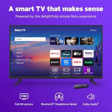 Roku Smart TV 2025 40-Inch 1080p with Voice Remote