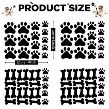 76 Pieces Dog Paw Decal Paw Print Sticker Dog Room Decor for Walls Pup Removable Vinyl Wall Sticker ...