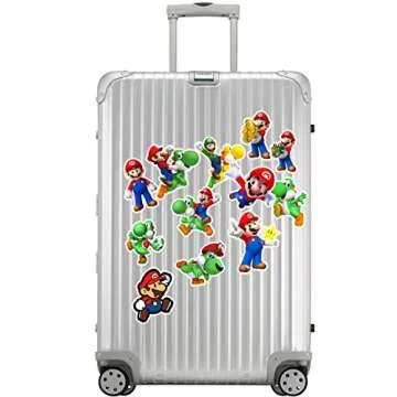 jjlin Super Mario Bros Stickers for Water Bottles 50 Pack Cute,Waterproof,Aesthetic,Trendy Stickers for Teens,Girls Perfect for Waterbottle,Laptop,Phone,Travel Extra Durable Vinyl (Mario)