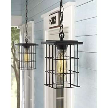 Zeyu 1-Light Exterior Pendant Light - Farmhouse Style