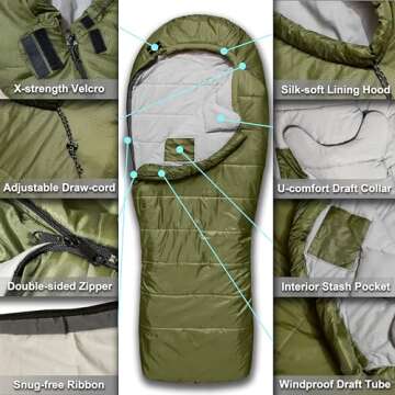 Azitrek 0 Degree Mummy Sleeping Bag | Extra Space & Comfort