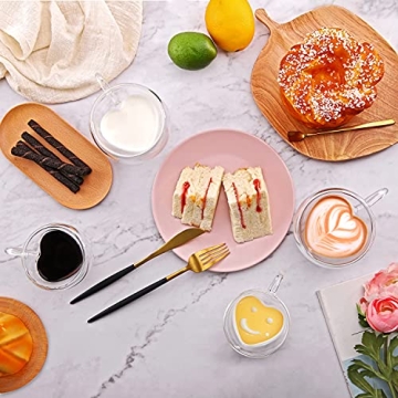 Heart Shaped Double Wall Coffee Mugs Set - 5oz