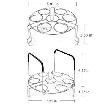 Stackable Egg Steamer Rack, BiaoGan Egg Cooking Rack with Heat Resistant Silicone Handles Compatible...