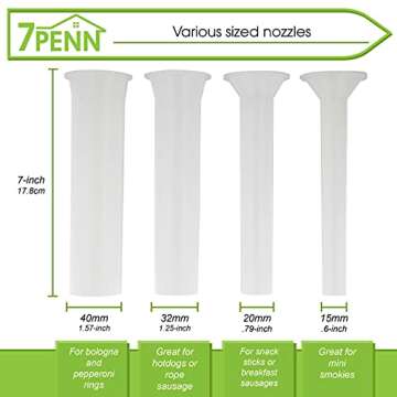 7Penn Vertical Meat Stuffer – 3L Sausage Stuffer Machine with Vertical Stuffer Nozzles, Manual Sausage Press Machine