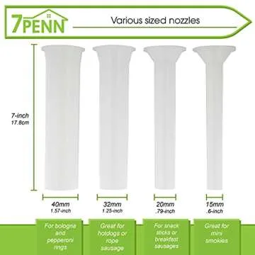 7Penn Vertical Meat Stuffer – 3L Sausage Stuffer Machine with Vertical Stuffer Nozzles, Manual Sausage Press Machine