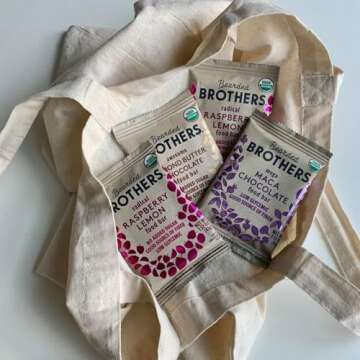 Bearded Brothers, Organic Vegan Protein Energy Bars, Six Flavor Variety (12 Pack) - Gluten Free, Paleo, Fiber, Whole 30 | Non GMO Low Glycemic Snacks