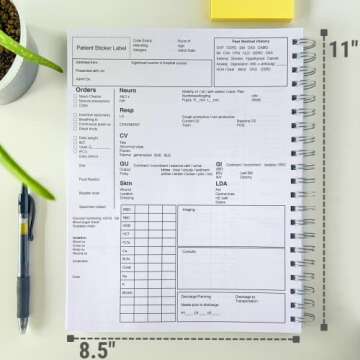 Portage ProNurse Report Spiral Notebook – 200 Patient Templates, 8.5"x11",Essential For Nurses, Makes Shift Reporting A Breeeze, 100 Sheets