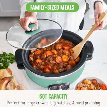GreenLife 6 Quart Slow Cooker, Healthy Ceramic Nonstick