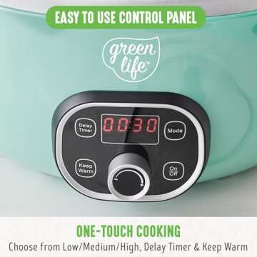 GreenLife 6 Quart Slow Cooker, Healthy Ceramic Nonstick