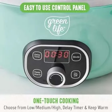 GreenLife 6 Quart Slow Cooker, Healthy Ceramic Nonstick