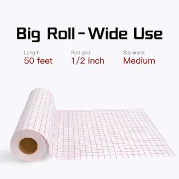 12x50 FT Clear Vinyl Transfer Tape with Grid for Crafting