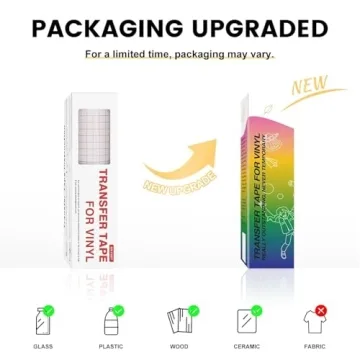 12x50 FT Clear Vinyl Transfer Tape with Grid for Crafting