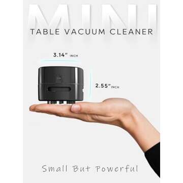 IGOKOTI Desk Vacuum, Mini Vacuum Cleaner, Tabletop Vacuum Cleaners Battery Operated Handheld Design (no Battery Included)