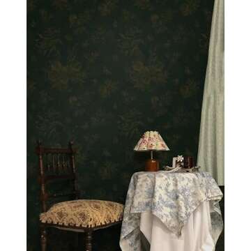 Dimoon 78.7"×17.3”Floral Peel and Stick Wallpaper Dark Green Golden Contact Paper Leaf Waterproof...