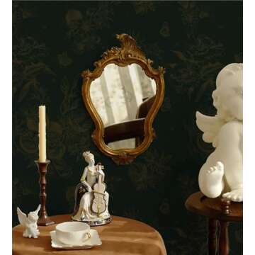 Dimoon 78.7"×17.3”Floral Peel and Stick Wallpaper Dark Green Golden Contact Paper Leaf Waterproof Butterfly Wall Paper Thicken Removable Vintage Self Adhesive Cabinets Shelf Liner Decal Vinyl Roll