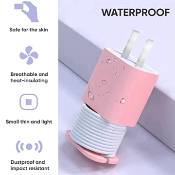 365Home 4-Pack 2 In 1 Silicone Charger Protector with Cord Wrap, Iphone Silicone Power Adapter Case, Snapback Charger Winder, Compatible with 18W/20W Charger - 1.65 x 1.1 inches (Charger not Included)