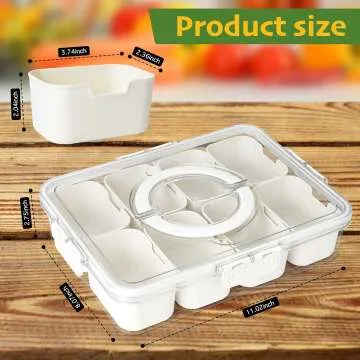 Divided Serving Tray with Lid for Food Organization