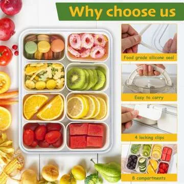 Divided Serving Tray with Lid for Food Organization