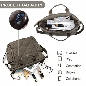 Quilted Tote Bag for Women Puffer Hobo Handbag Lightweight Quilted Padding Shoulder Bag Nylon Padded Crossbody Bag Zip Closure