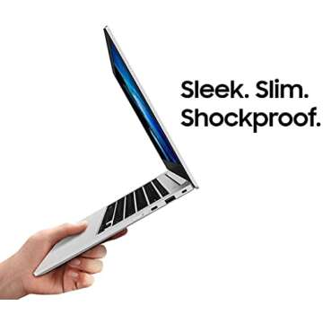 SAMSUNG Galaxy Book Go Laptop PC Computer Qualcomm 7C Pro 4GB Memory 128GB eUFS Storage 18-Hour Battery Compact Light Shockproof WFH Ready WiFi 5, Silver
