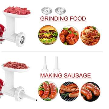 Food Meat Grinder Attachments for KitchenAid Stand Mixers, Excellent Food Grade Meat Grinder Accesso...