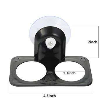 SLSON Gecko Feeder Ledge Acrylic Improved Suction Cup Reptile Feeder with 20 Pack 1 oz Plastic Bowls for Reptiles Food and Water Feeding,Black