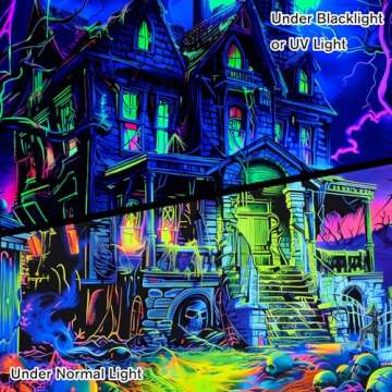 Krelymics UV Reactive Blacklight Halloween Tapestry