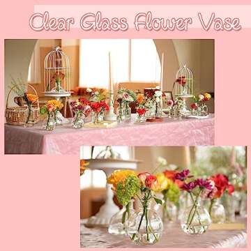 Bud Vases Set of 24, Glass Bud Vases in Bulk, Clear Bud Vases for Centerpieces, Small Glass Vases Flowers Vintage Vases for Rustic Wedding Home Decor Floral Arrangements Mini Glass Bud Vase