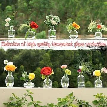 Bud Vases Set of 24, Glass Bud Vases in Bulk, Clear Bud Vases for Centerpieces, Small Glass Vases Flowers Vintage Vases for Rustic Wedding Home Decor Floral Arrangements Mini Glass Bud Vase