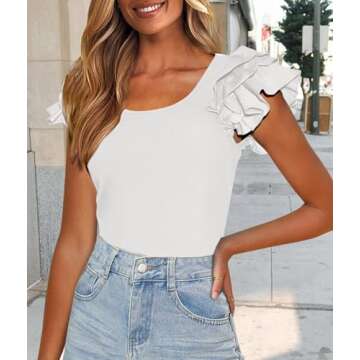 Stylish PRETTYGARDEN Ruffle Summer Shirt for Women