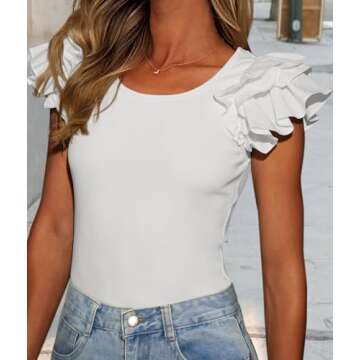 Stylish PRETTYGARDEN Ruffle Summer Shirt for Women