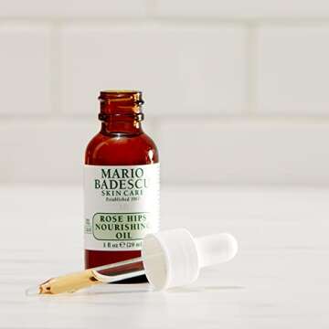 Mario Badescu Rose Hips Nourishing Oil for Combination, Dry and Sensitive Skin | Facial Oil that Moisturizes & Smoothes | Formulated with Rosehip Extract & Castor Oil| 1 FL OZ (Pack of 1)