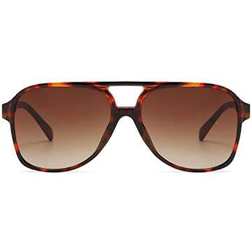 PAMIX Retro Trendy Aviator Sunglasses 70s Cool Oversized Vintage Unisex 108% UVA/UVB Protection