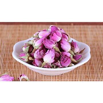 TooGet Fragrant Natural Pink Rose Buds Rose Petals Organic Dried Rosa Damascena Wholesale, Culinary Food Grade - 2 OZ