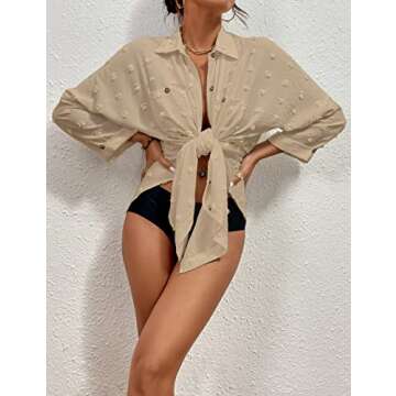 Bsubseach Women's Trendy Beach Coverup Blouse Comfortable Design