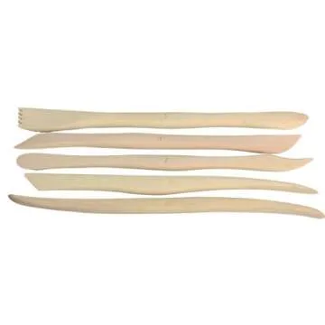 Vktech 10PCS Wooden Clay Sculpture Knife Pottery Sharpen Modeling Tools Set (10PCS Wooden)