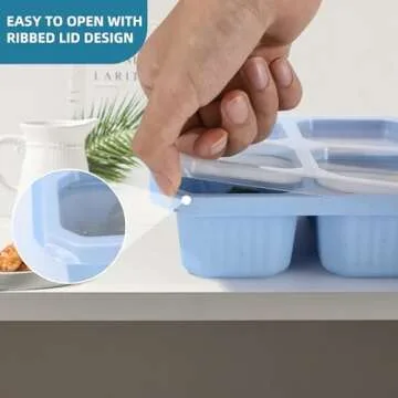 ANABIUP 4 Pack Snack Containers 4-Compartment Meal Prep Containers Reusable, Snack box Container for Kids and Adults, Food Storage Containers for School, Work, Travel