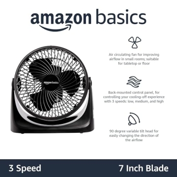 Amazon Basics 11-Inch Air Circulator Fan Compact Quiet Efficient