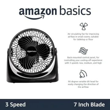 Amazon Basics 11-Inch Air Circulator Fan Compact Quiet Efficient