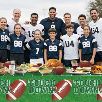 3 Pcs Football Tablecloth Plastic - Touch Dwon Football Table Cloth, Disposable Rectangle Rugby Sports Table Cover for Football Decorations Party Supplies Game Day Table Decor Favors, 108x54Inch