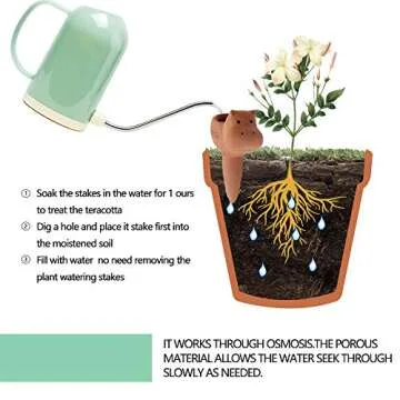 U/N Plant Watering Spikes Self Watering Spikes Terracotta Watering Spike for Small and Medium Sized Plants, Self-Watering Stakes for Indoor Plants 2 Pack (Medium -Hippo)