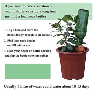 U/N Plant Watering Spikes Self Watering Spikes Terracotta Watering Spike for Small and Medium Sized Plants, Self-Watering Stakes for Indoor Plants 2 Pack (Medium -Hippo)