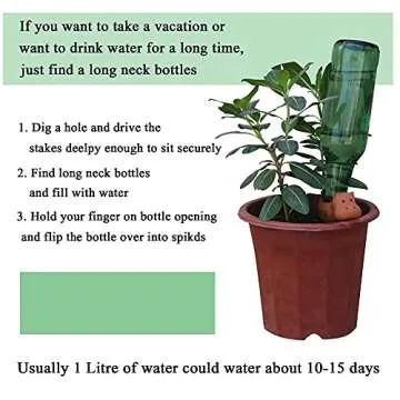 U/N Plant Watering Spikes Self Watering Spikes Terracotta Watering Spike for Small and Medium Sized Plants, Self-Watering Stakes for Indoor Plants 2 Pack (Medium -Hippo)