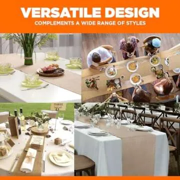 JAKSUZ Burlap Table Runners- {12inx10yards}- Burlap Cloth Roll Used for Dining Runners, Crafts, Dresser Cover & Sackcloth - Natural Jute Runner Suitable for Event Decor, Thanksgiving Table & Weddings