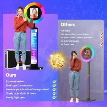 HARZHI Portable Photo Booth Compatible with Ipad 12.9in 10.9in 10.2in,for Ipad Photo Booth Shell Sta...