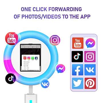 HARZHI Portable Photo Booth Compatible with Ipad 12.9in 10.9in 10.2in,for Ipad Photo Booth Shell Stand Stand Provide Chacktok PhotoBooth Software for Party and Wedding, Flight Case