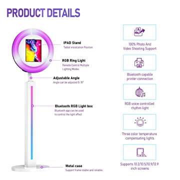 HARZHI Portable Photo Booth Compatible with Ipad 12.9in 10.9in 10.2in,for Ipad Photo Booth Shell Stand Stand Provide Chacktok PhotoBooth Software for Party and Wedding, Flight Case