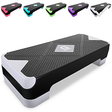 GYMMAGE Adjustable Workout Aerobic Stepper for Fitness with Non-Slip Design